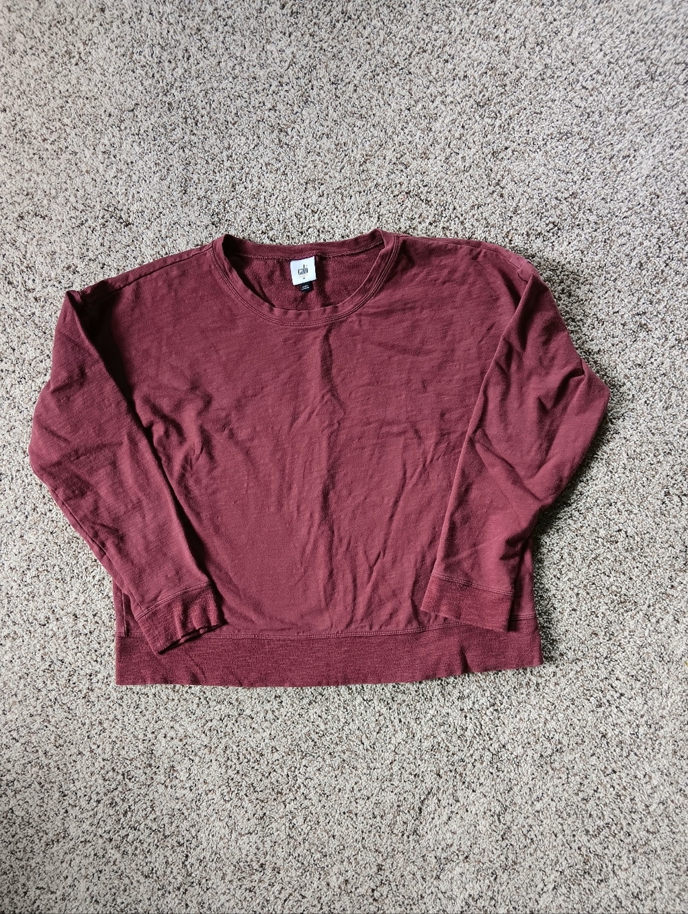 CAbi Boxy Fit Rose Pink Sweatshirt Long Sleeve Medium
